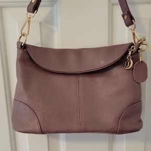 Elegant Lavender Leather Shoulder Bag